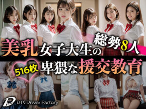 【AIエロ画像516枚】リアル総勢8人！美乳女子大生の卑猥な援交教育＜DTS dream factory＞  エロ画像291510