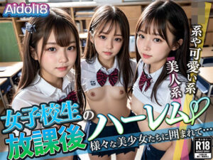 【AIエロ画像337枚】リアル女子校生の放課後ハーレム＜Aidol18＞  エロ画像350278